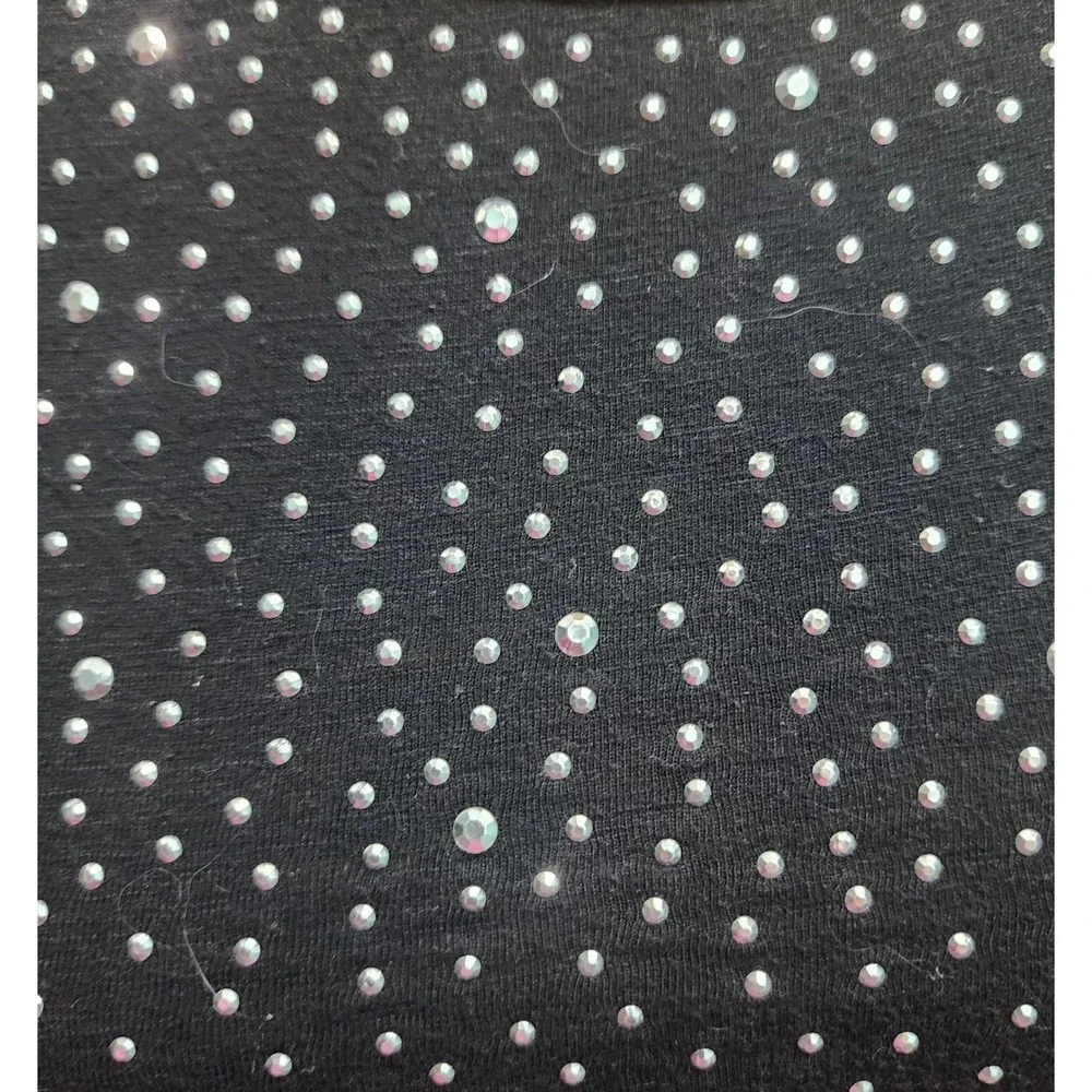 Justice Black Rhinestone Tank Top‎ Girls Size 14 Keyhole Back Bow Detail